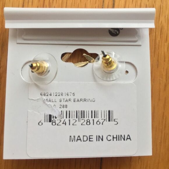 — Aqua — Starburst Gold-Plated Crystal Earrings - Picture 3 of 3